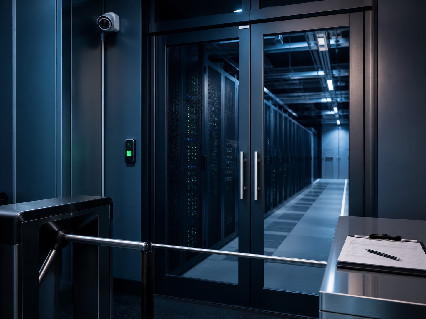 Secure controlled access at an industrial data center