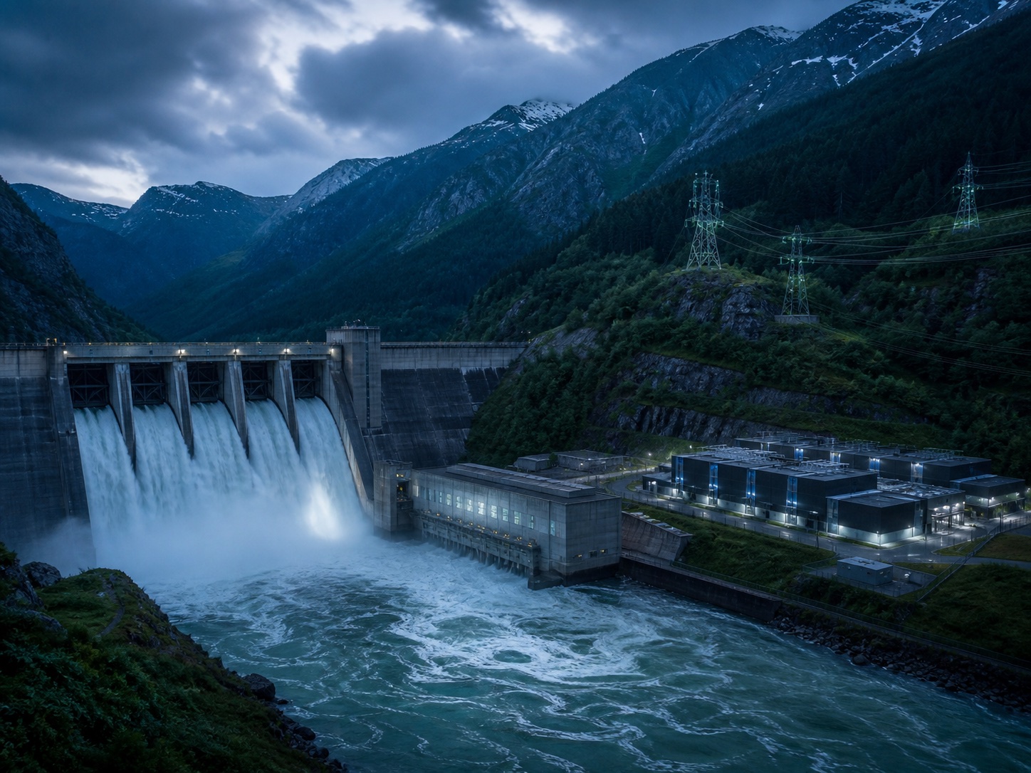 Hydroelectric infrastructure supporting data-center operations